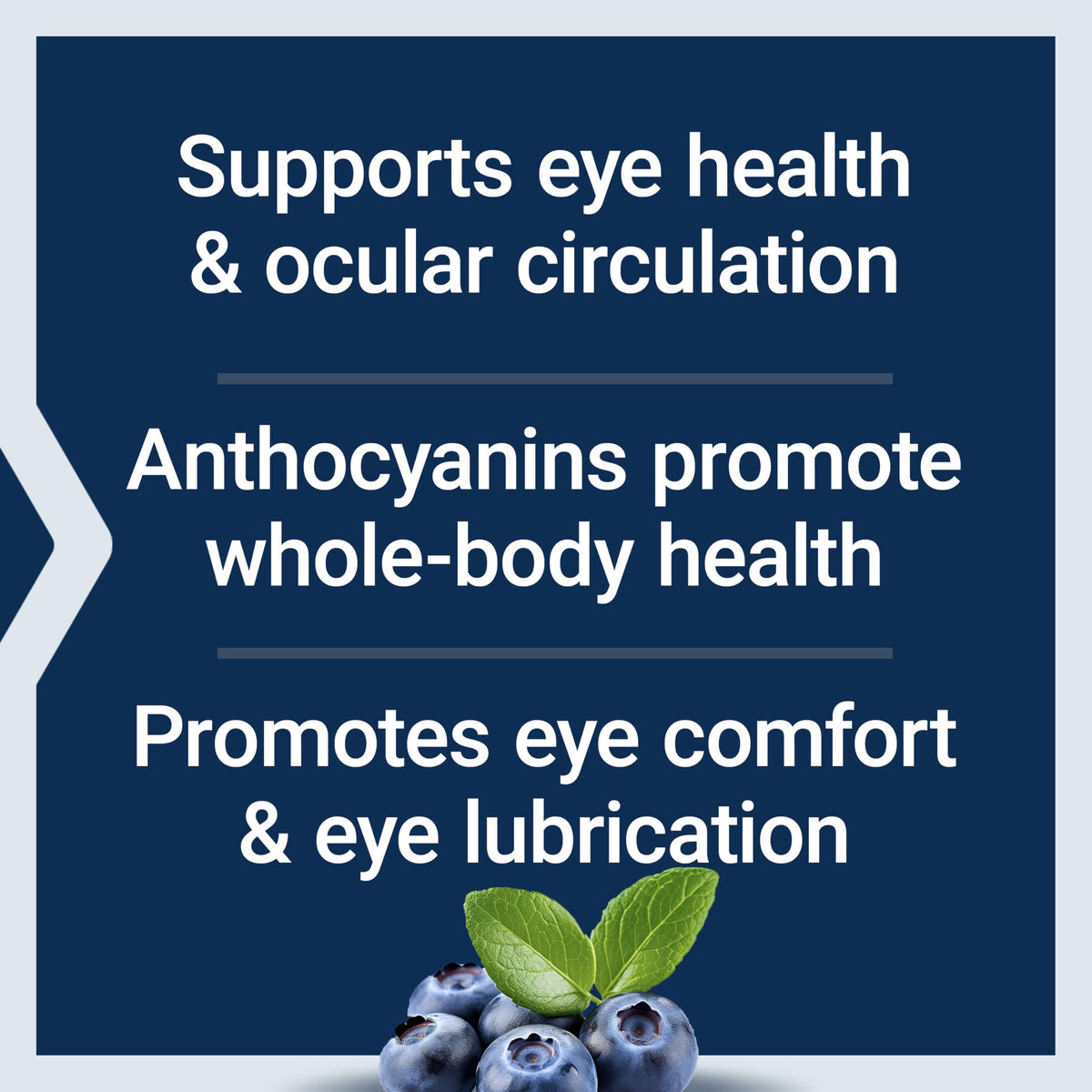 Authentic USA imported Life Extension eye health supplement packaging showing ingredient details and anthocyanin profile