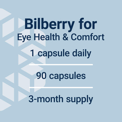 Life Extension European Bilberry Extract supplement facts panel with 36 percent standardized anthocyanins breakdown