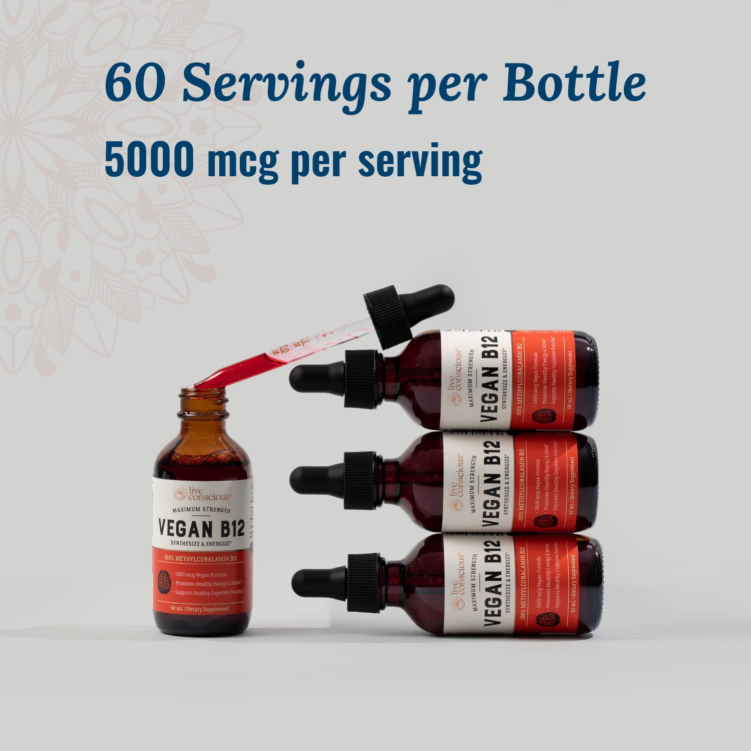 Premium vegan friendly imported Vitamin B12 liquid drops for plant based nutritional support in India