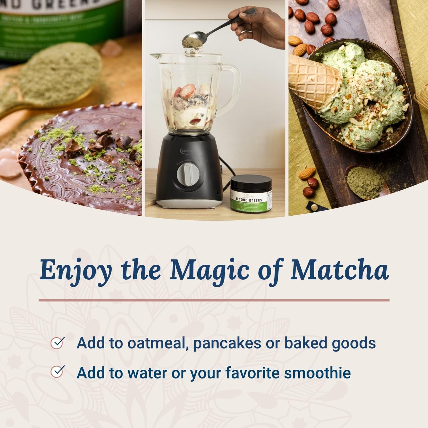 Live Conscious Beyond Greens matcha flavor powder ingredients label