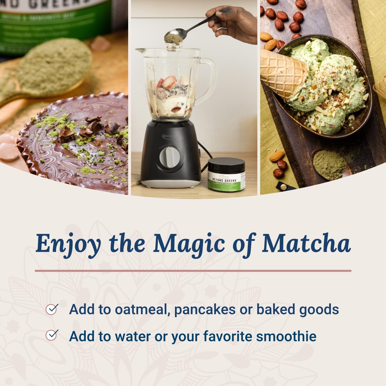 Live Conscious Beyond Greens matcha flavor powder ingredients label