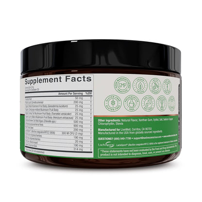Live Conscious Beyond Greens superfood blend texture close up