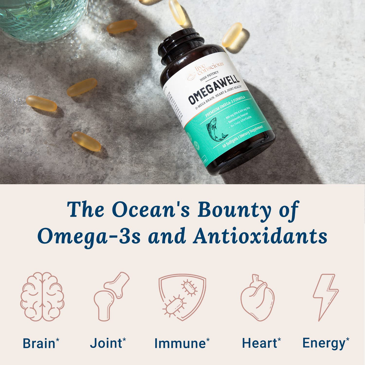 Live Conscious OmegaWell supplement facts and nutrition label