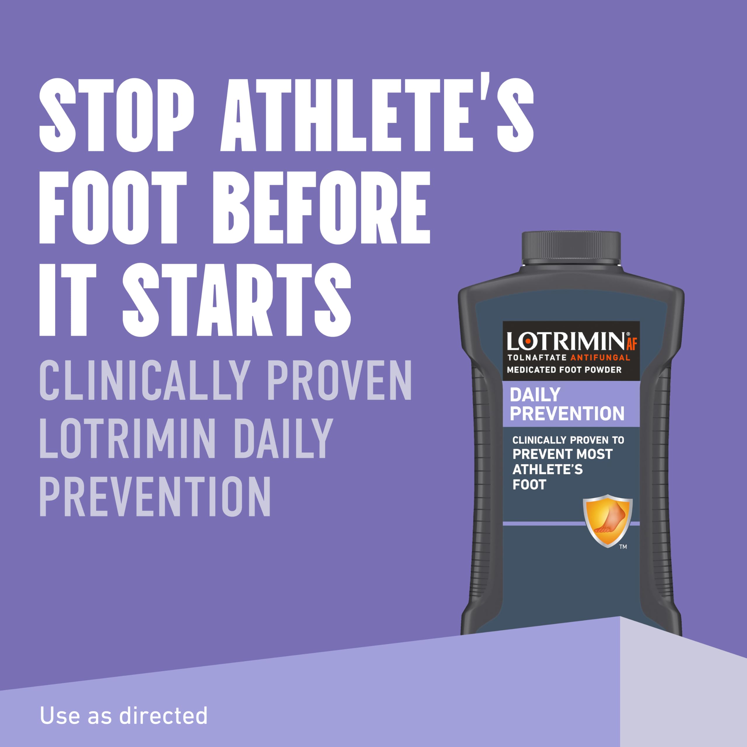 Lotrimin Tolnaftate 1 percent antifungal daily prevention powder ingredients label