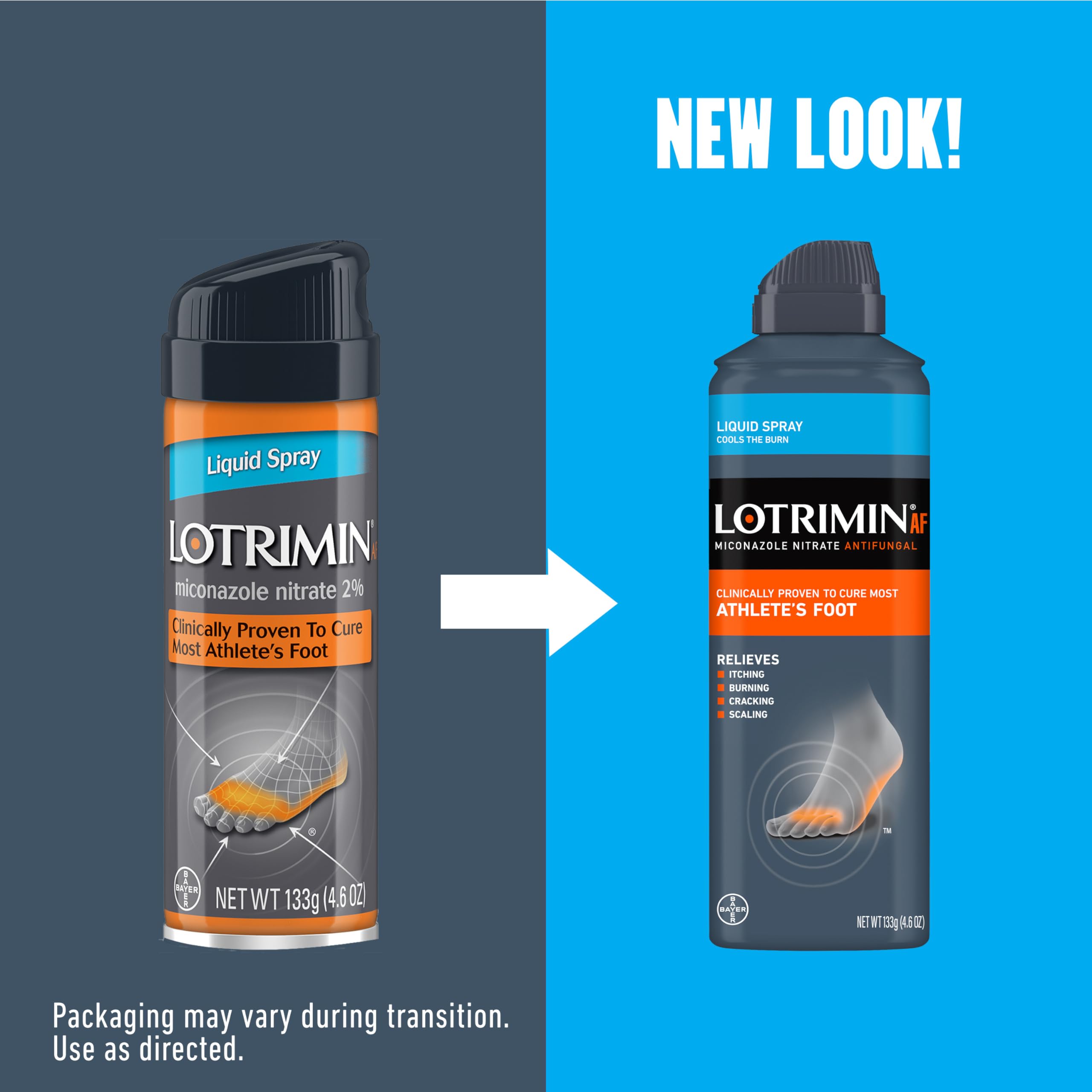 Lotrimin miconazole nitrate 2 percent antifungal spray bottles standing upright