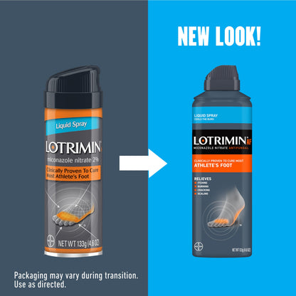 Lotrimin miconazole nitrate 2 percent antifungal spray bottles standing upright