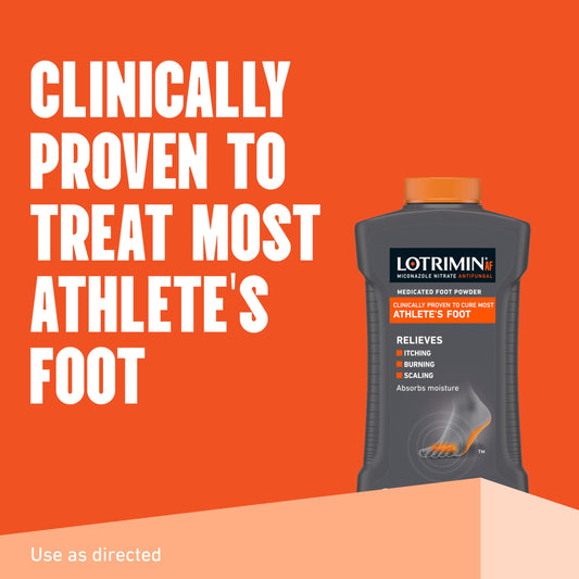 Lotrimin AF Miconazole Nitrate 2 percent medicated foot powder for athlete's foot relief