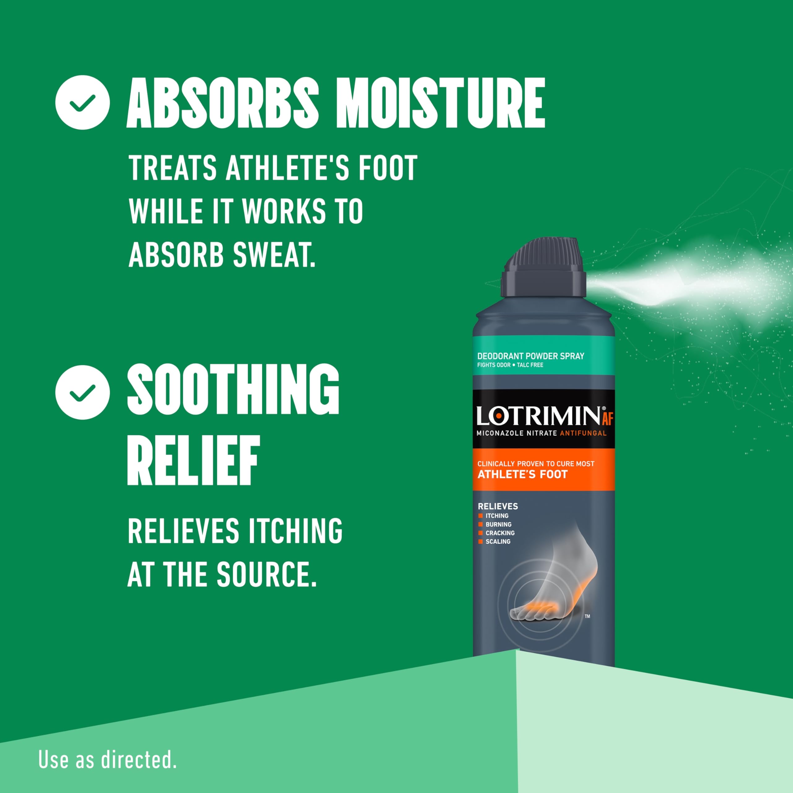 Lotrimin AF deodorant powder spray talc free formula for jock itch treatment