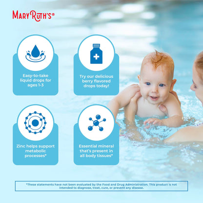 Authentic MaryRuth Organics berry flavored liquid zinc for toddlers immunity defense