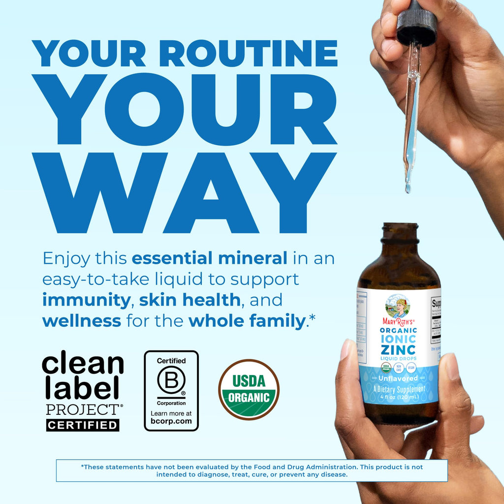 Maryruth's organic liquid zinc supplement box packaging