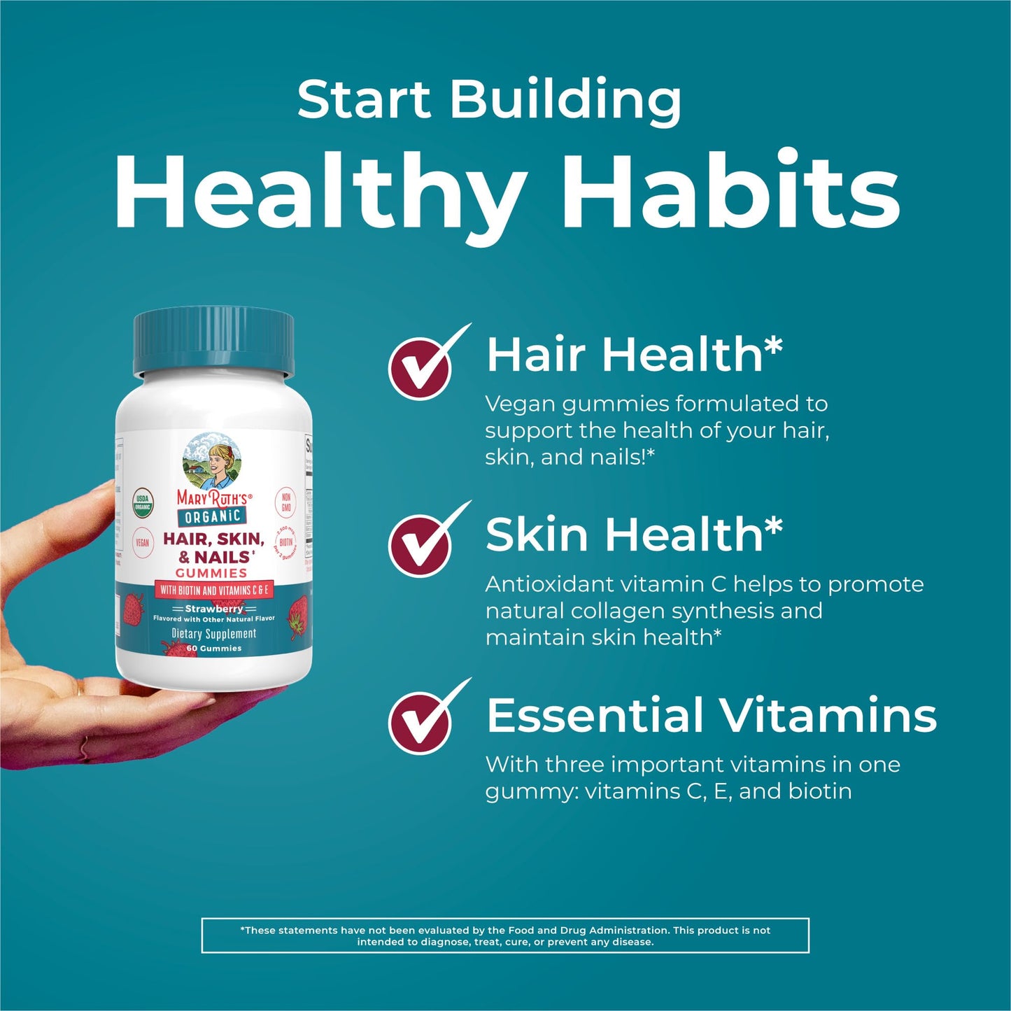 MaryRuth's non-GMO gelatin-free beauty supplements for hair skin and nail health support