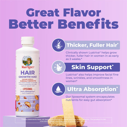 Almond cookie flavor liquid hair growth supplement for women by MaryRuth Organics