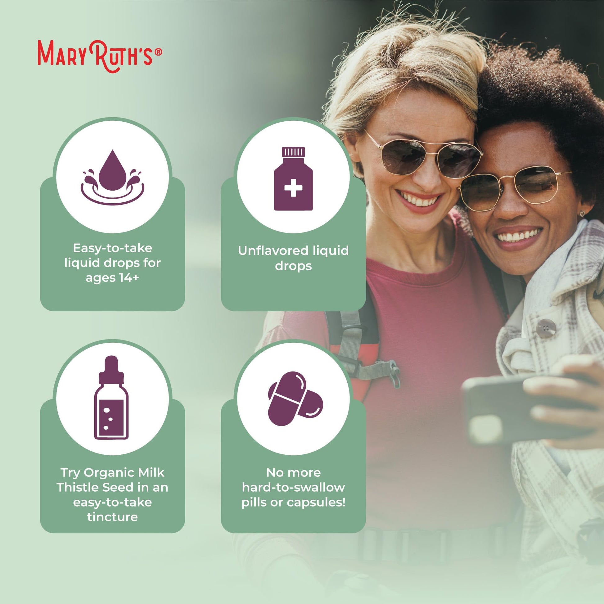 MaryRuth's authentic USA imported clean label milk thistle drops for daily health.