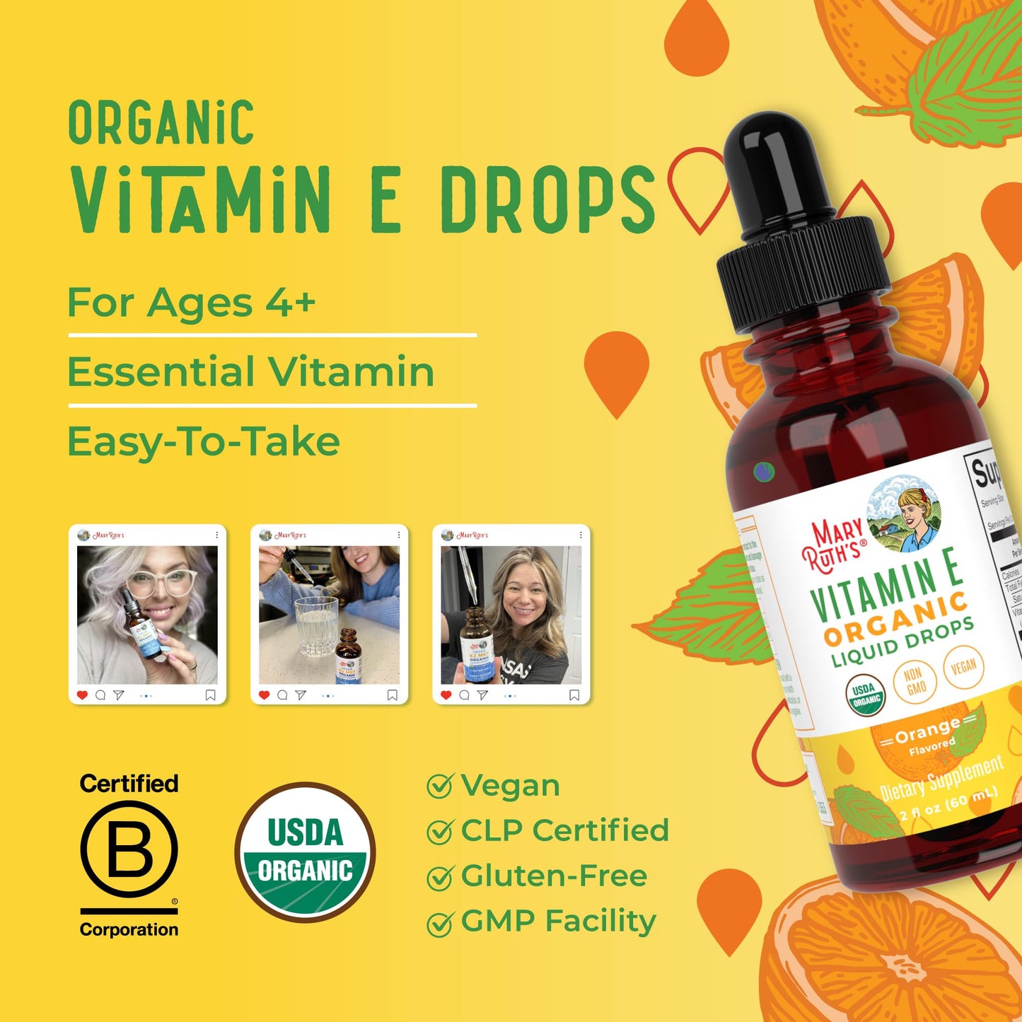 Rudra Retails authentic imported MaryRuth Organics liquid vitamin E dietary supplement packaging