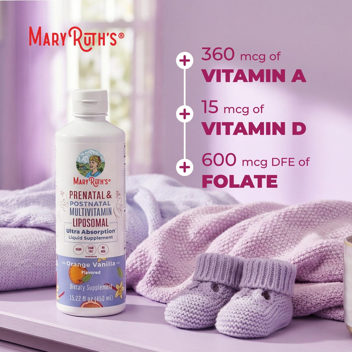 Product ingredients list on back of MaryRuth Organics bottle
