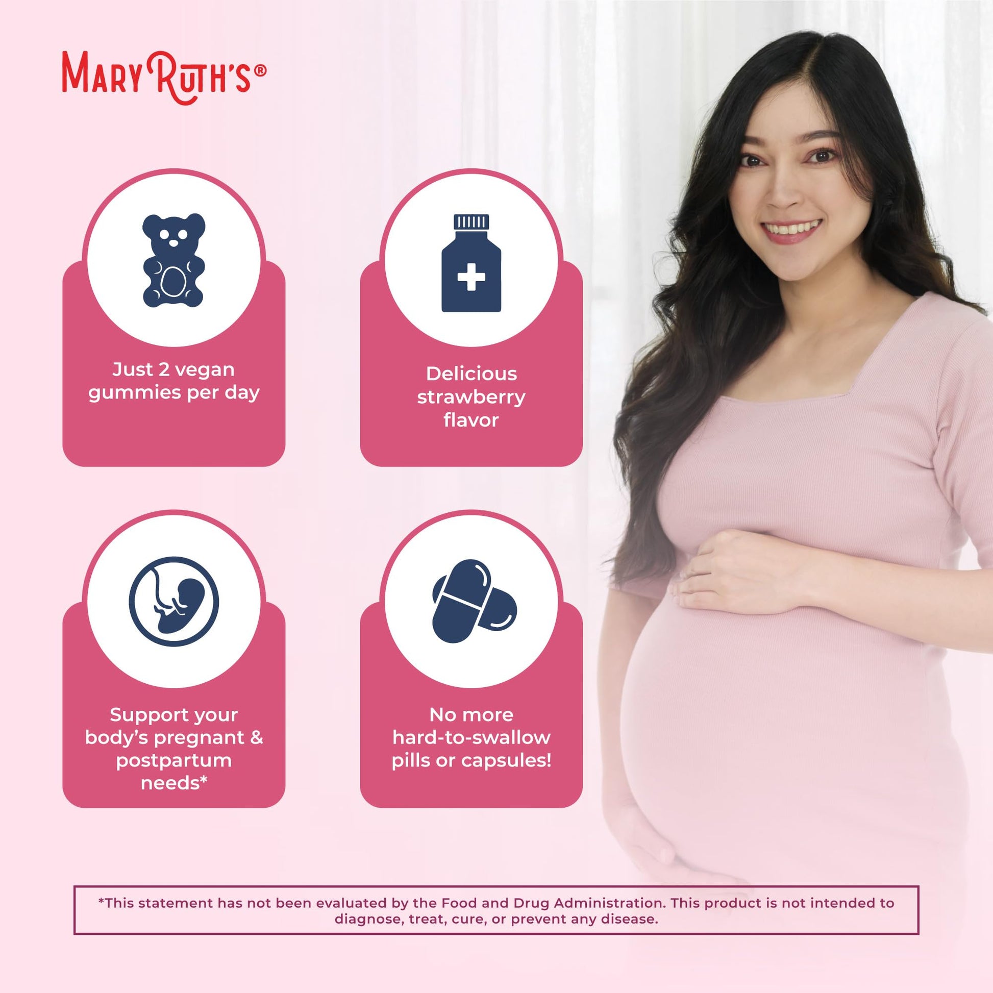 Close up of MaryRuth Organics gummy supplement nutritional facts