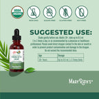 Maryruth's herbal liquid drops dropper assembly showing transparent liquid tincture dosage.
