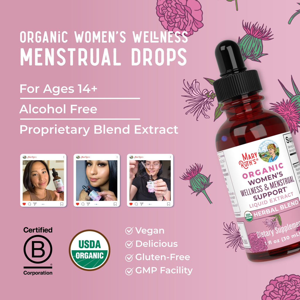 Premium herbal blend wellness drops for natural period relief