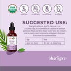 Supplement facts and clean ingredients label on MaryRuth's Valerian Root Liquid Extract