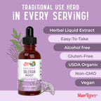 MaryRuth's Valerian Root sleep aid tincture bottle displayed with organic lifestyle elements