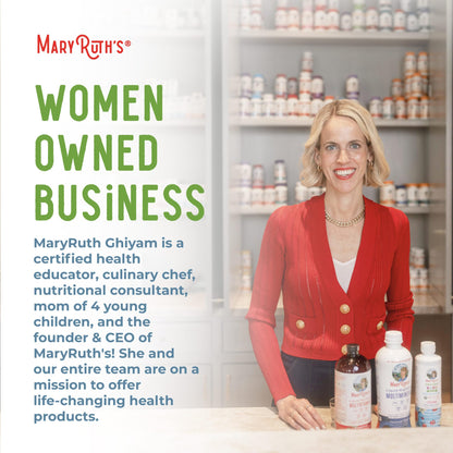 MaryRuth's Organic Calming Kava premium amber bottle protecting light sensitive herbal extract