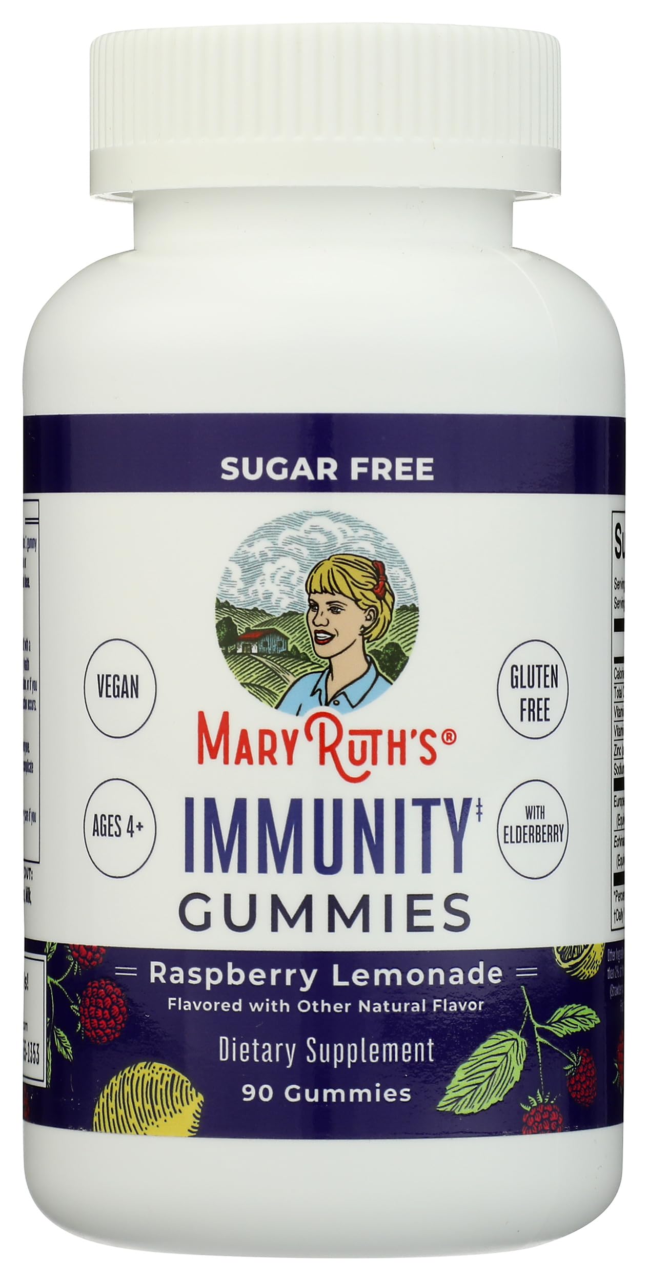 MaryRuth Organics 5 in 1 powerful immune blend supplement bottle with cap open