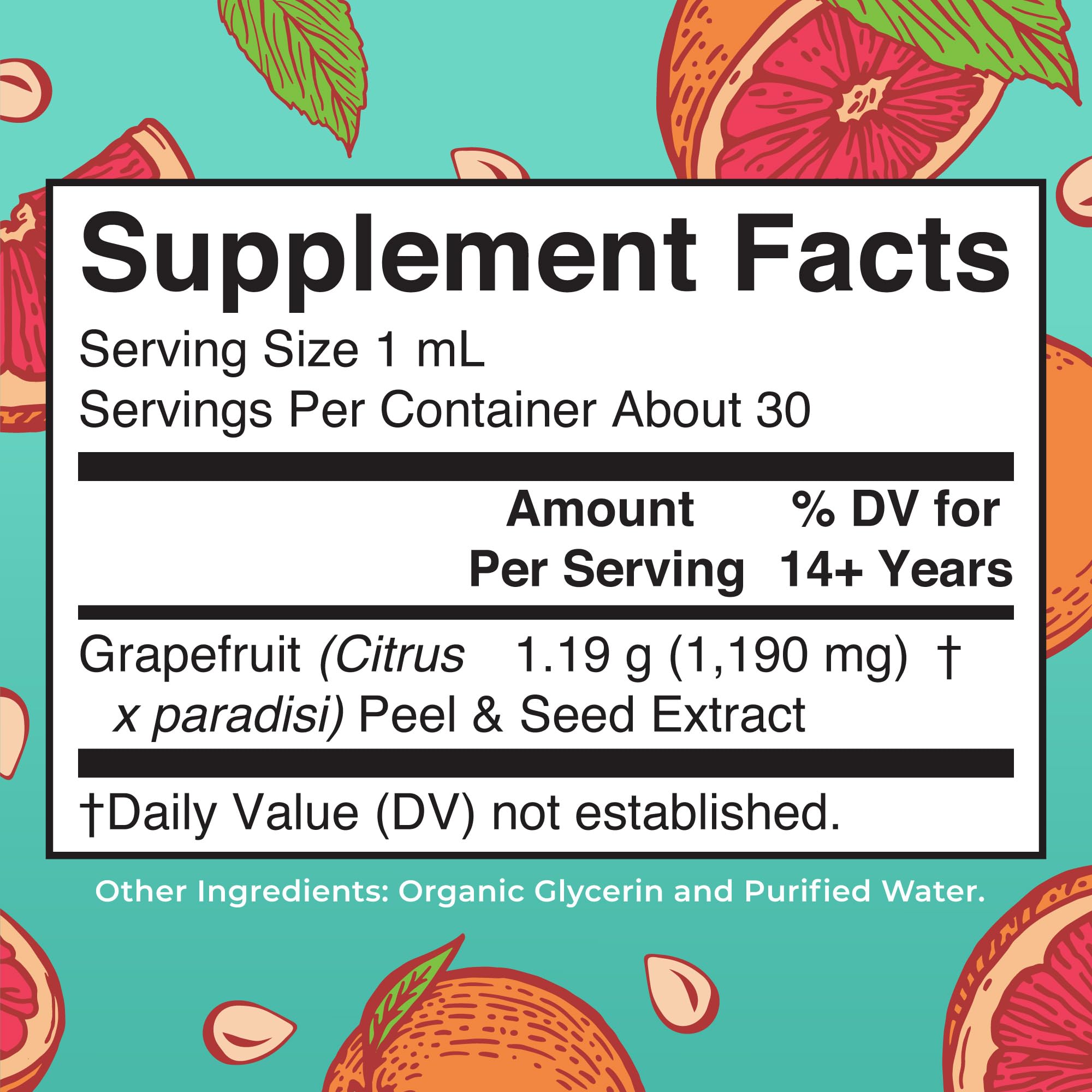 MaryRuth Organics Grapefruit Seed Extract label details