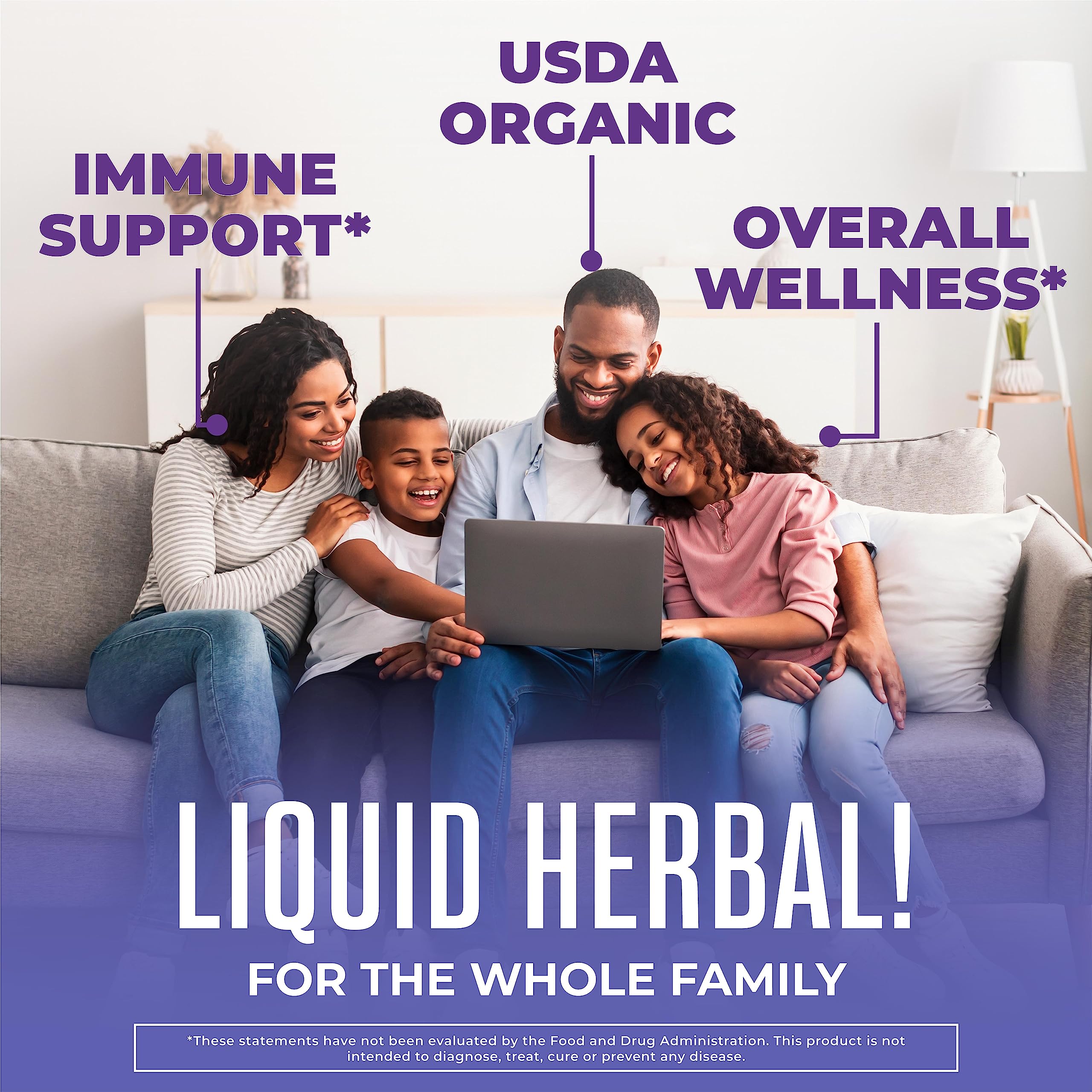 USDA Organic Elderberry Liquid Drops blueberry and raspberry flavor label details