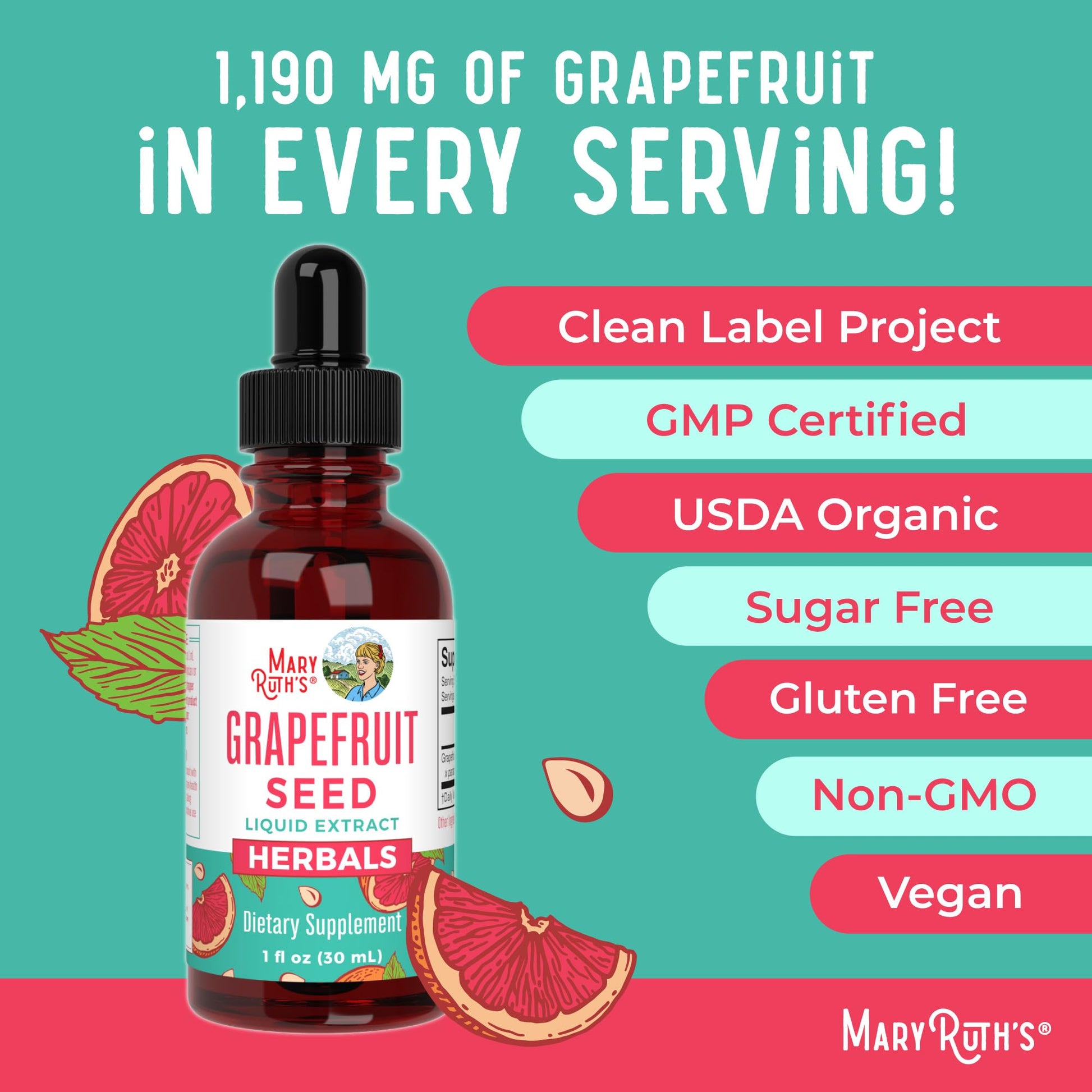 MaryRuth Organics Grapefruit Seed Extract natural herbal supplement