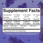 Vegan and gluten free organic elderberry liquid drops daily wellness supplement