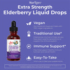 MaryRuth Organics elderberry syrup two fluid ounce bottle displaying ingredients