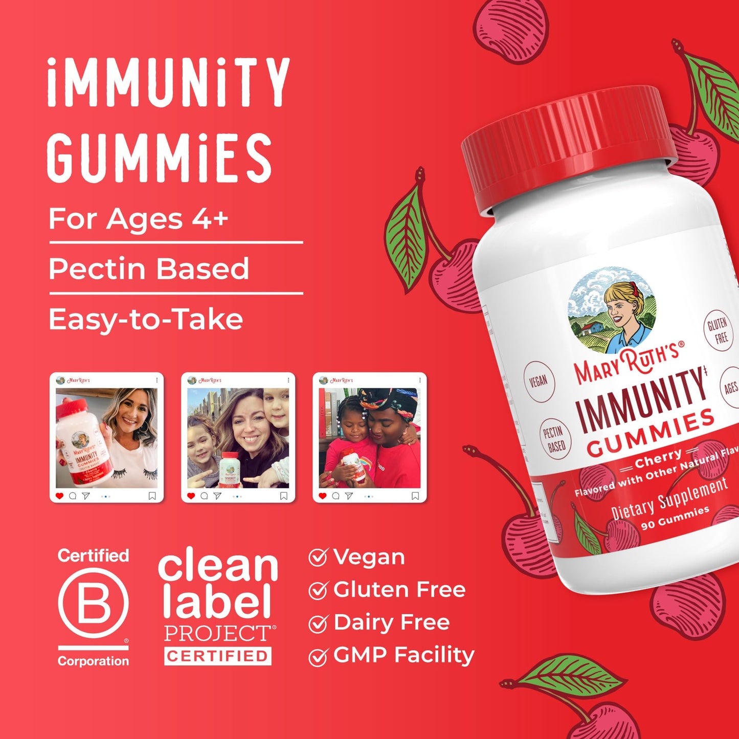 Packaging details of authentic MaryRuth Organics 5 in 1 immunity vitamins imported directly from the United States.