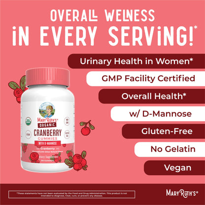 MaryRuth Organics Organic Cranberry Gummies texture and close up