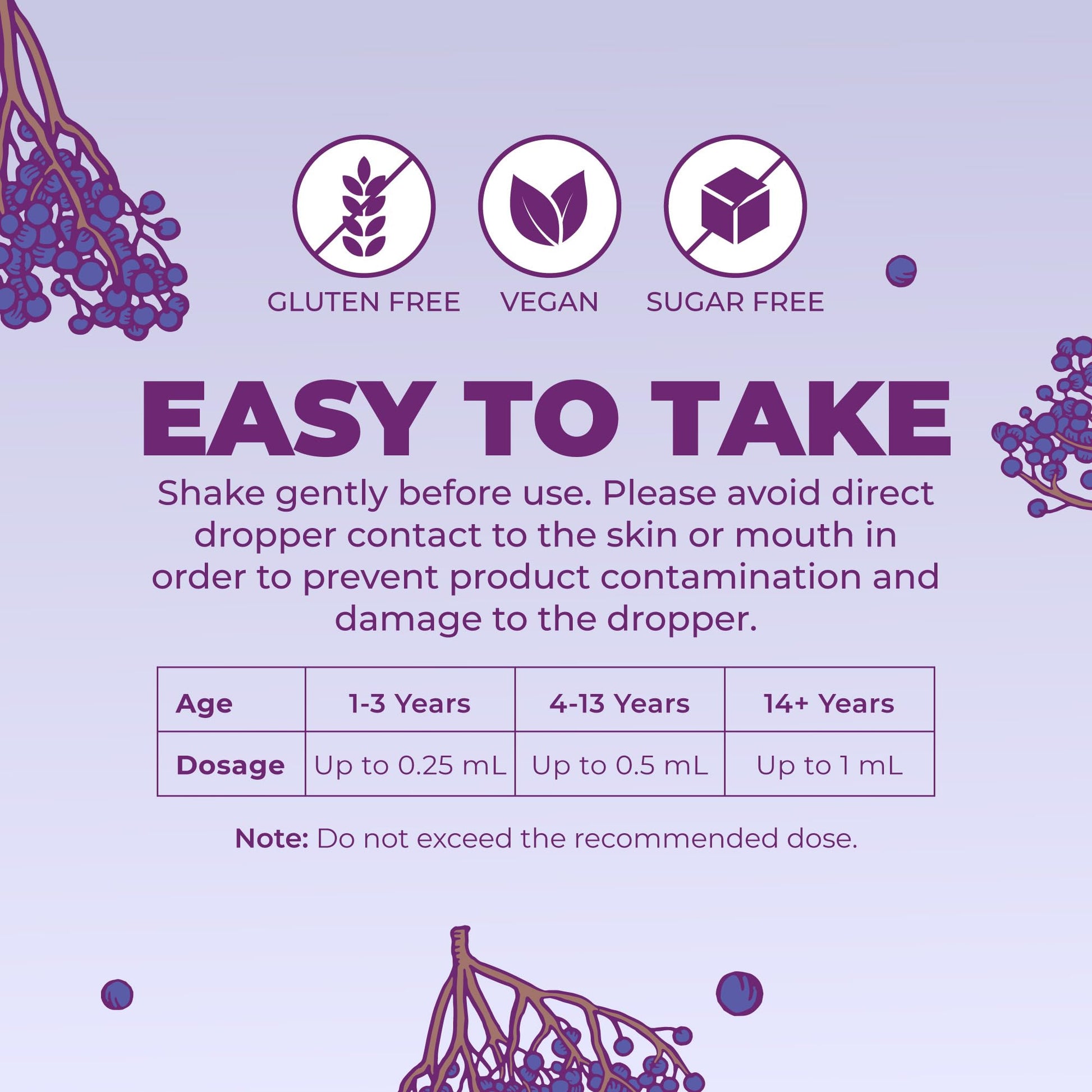 Premium glass bottle of MaryRuth Organics elderberry liquid drops for wellness
