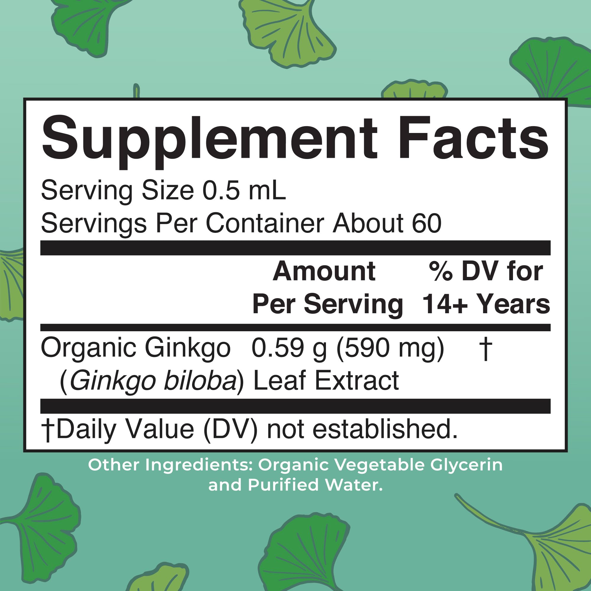 MaryRuth Organics Ginkgo Leaf supplement dropper showing clean liquid formula