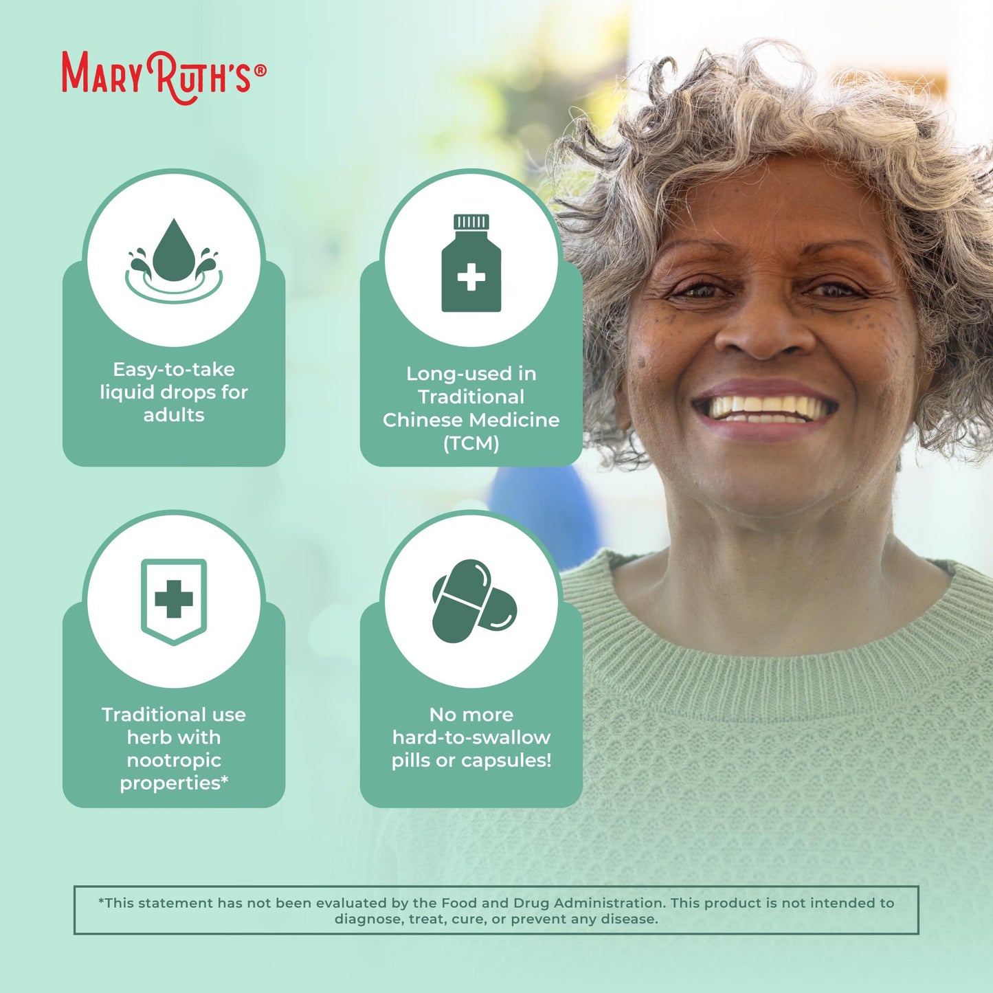 Alcohol free vegan MaryRuth Organics Ginkgo Leaf liquid drops product layout