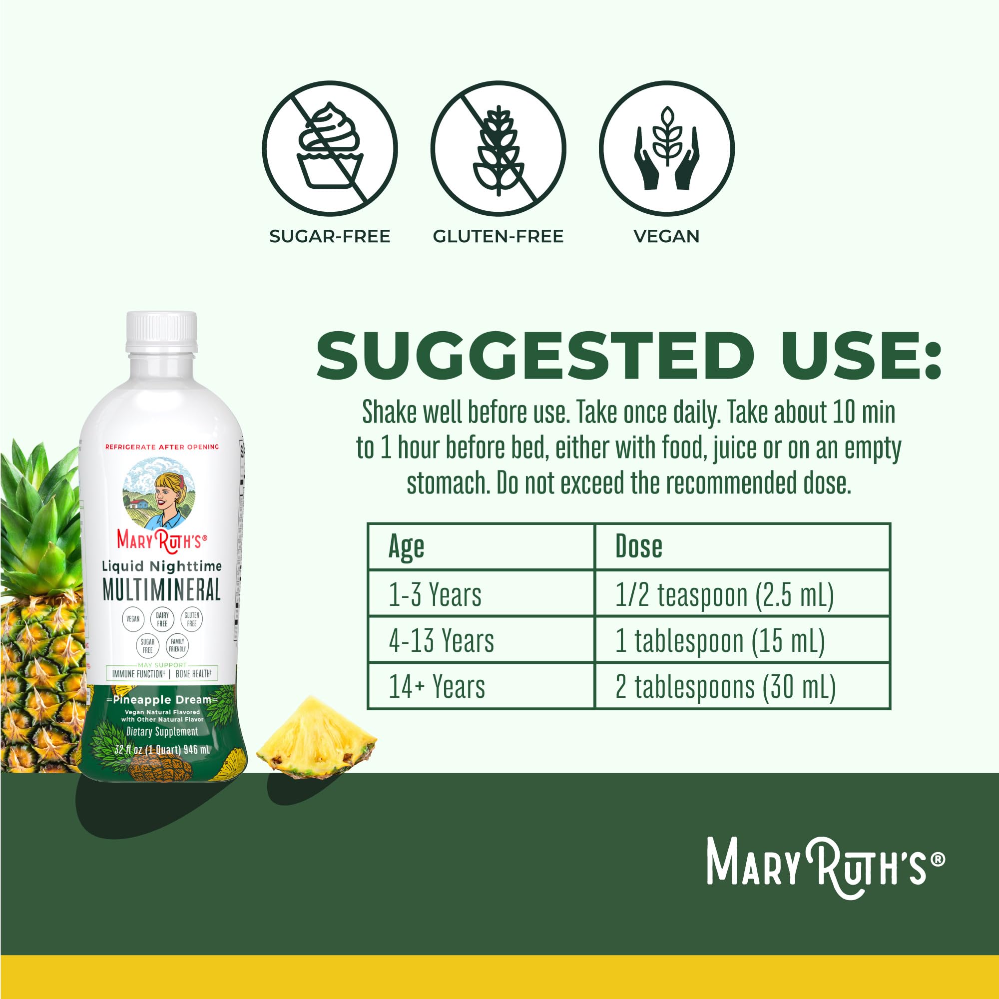 MaryRuth Organics melatonin free liquid mineral supplement with magnesium and zinc details