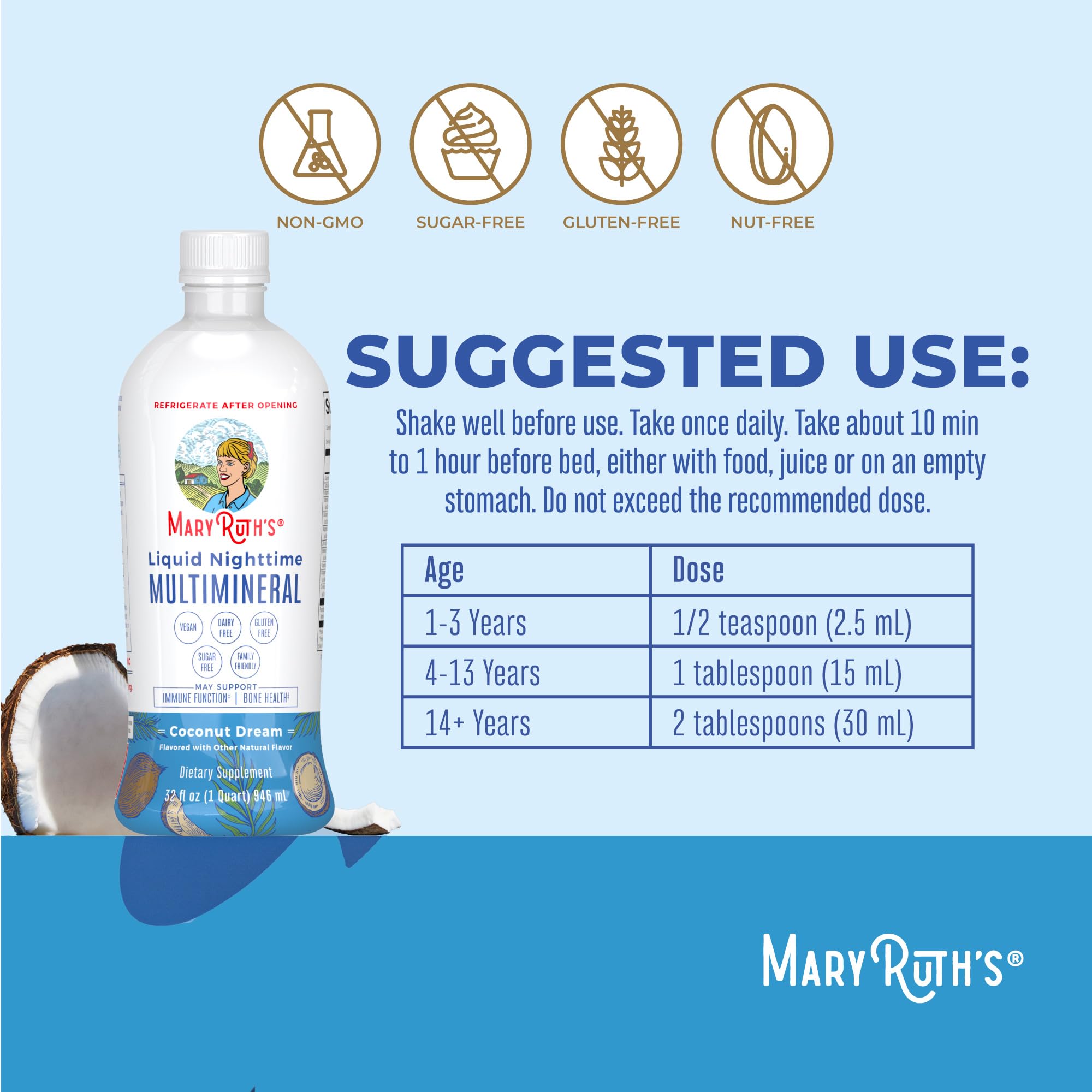 MaryRuth Organics melatonin free liquid sleep supplement with magnesium citrate