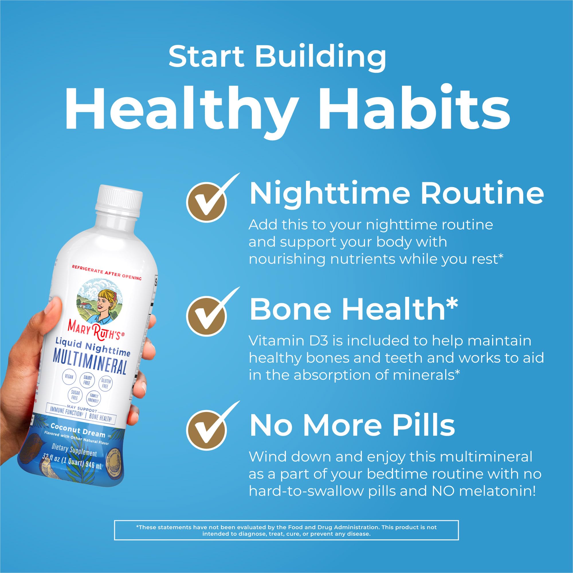 MaryRuth Organics vegan nighttime supplement for muscle relaxation and immunity