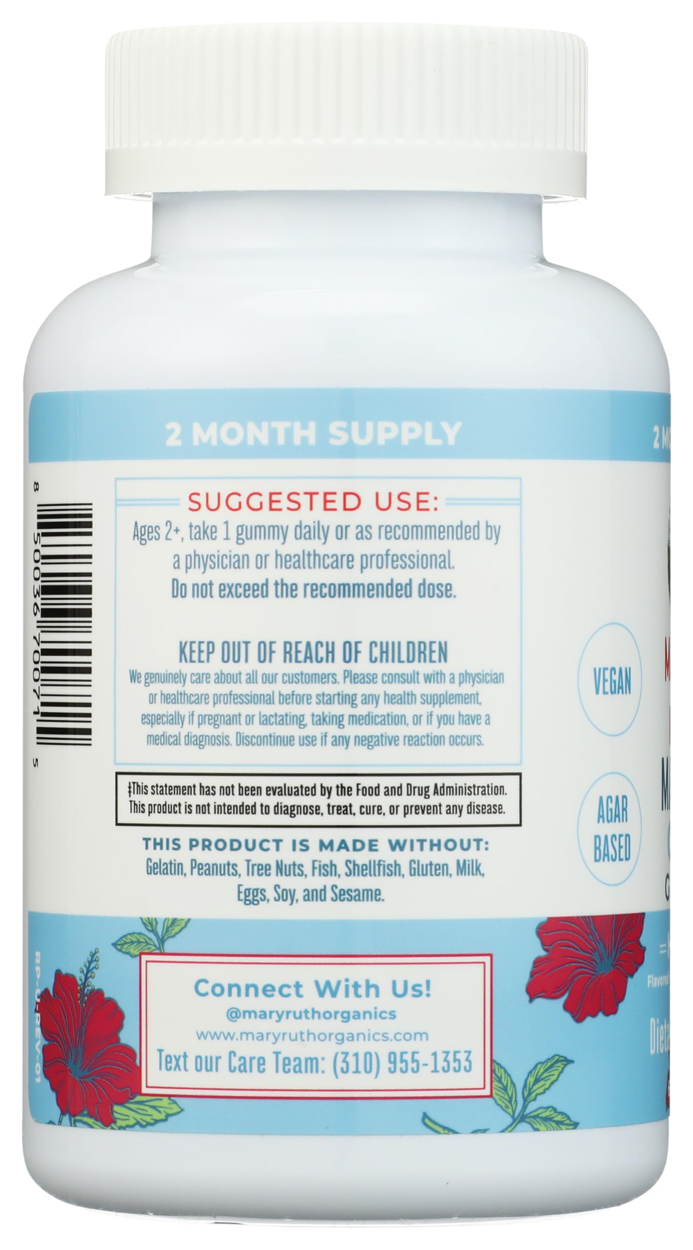 MaryRuth Organics Kids Magnesium Hibiscus flavor chewable mineral supplement for strong bones
