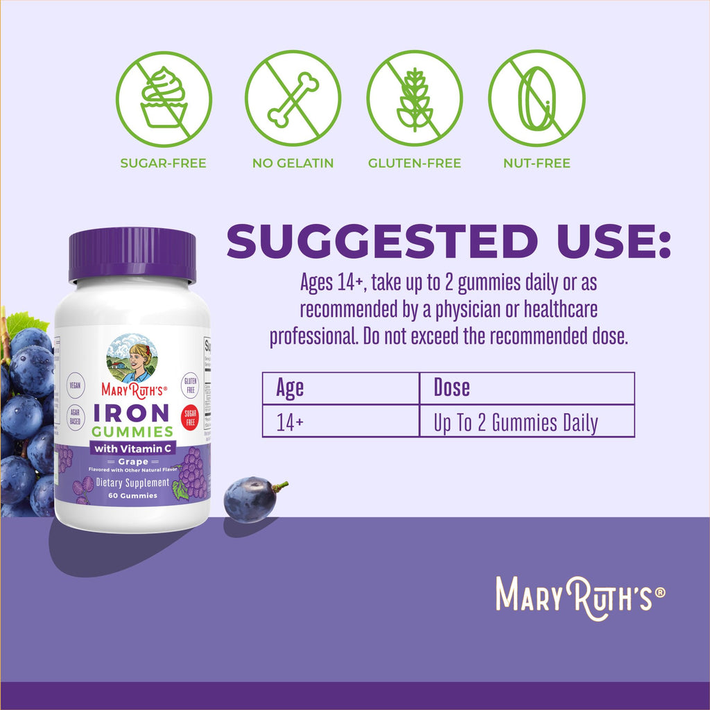 MaryRuth Organics iron vitamin c gummies ingredients list