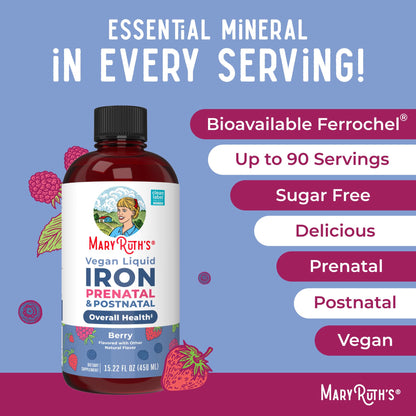 MaryRuth Organics liquid iron dosage instructions for pregnancy and lactation