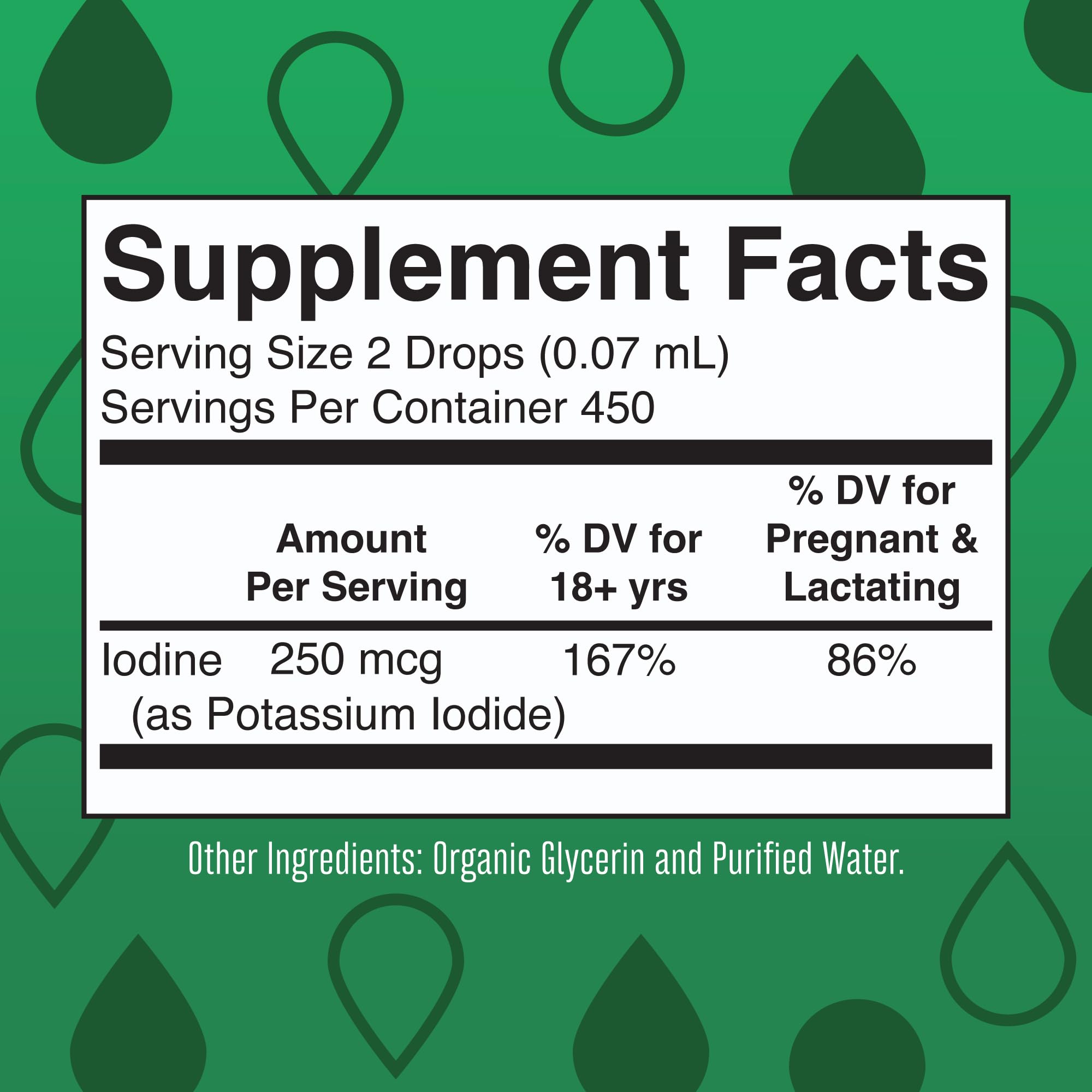 MaryRuth Organics potassium iodide liquid supplement bottle label details