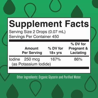 MaryRuth Organics potassium iodide liquid supplement bottle label details