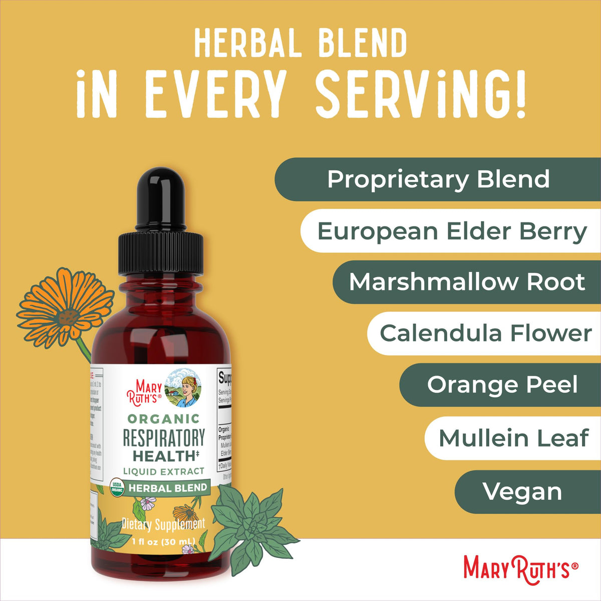 MaryRuth Organics USDA organic liquid drops for immune and lung support