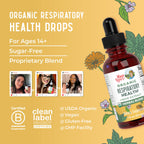 Ingredient label details on MaryRuth Organics respiratory health extract