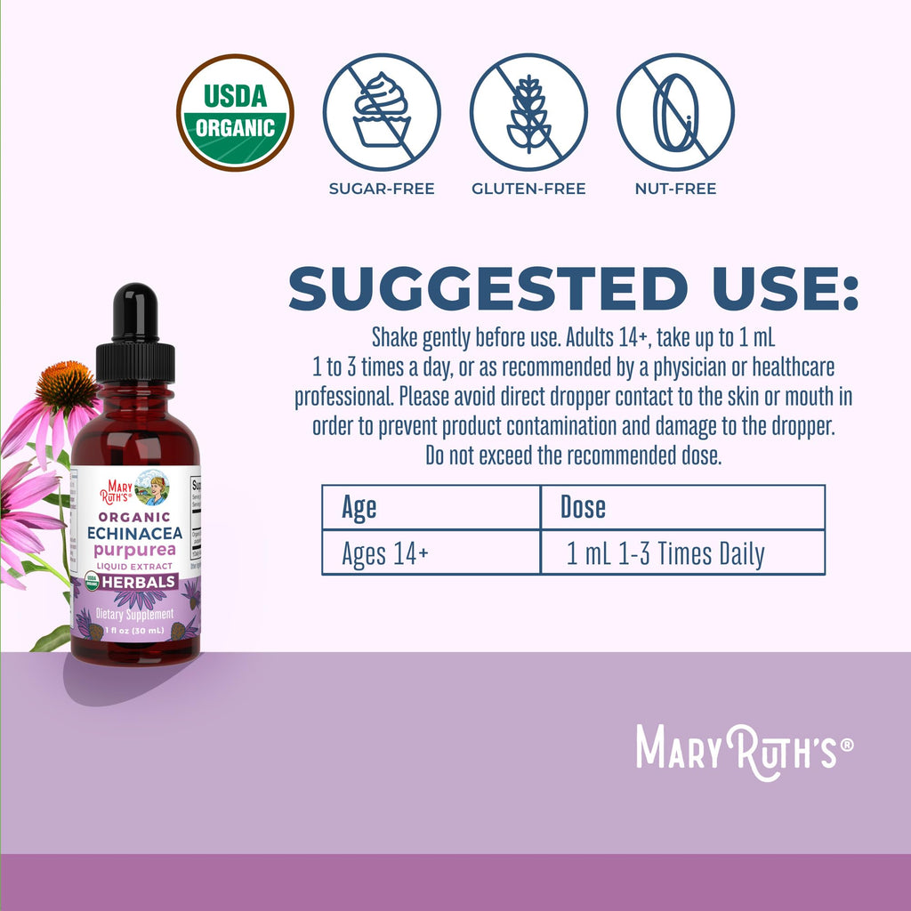 Close up of MaryRuth Organics organic liquid drops dropper