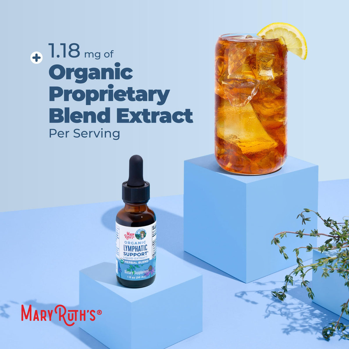 Botanical ingredients featured on MaryRuth Lymphatic Support label