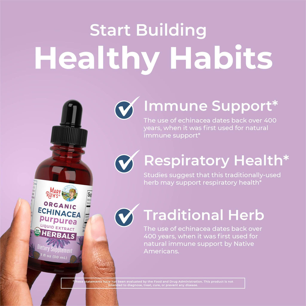 Top view of MaryRuth Organics Echinacea liquid supplement