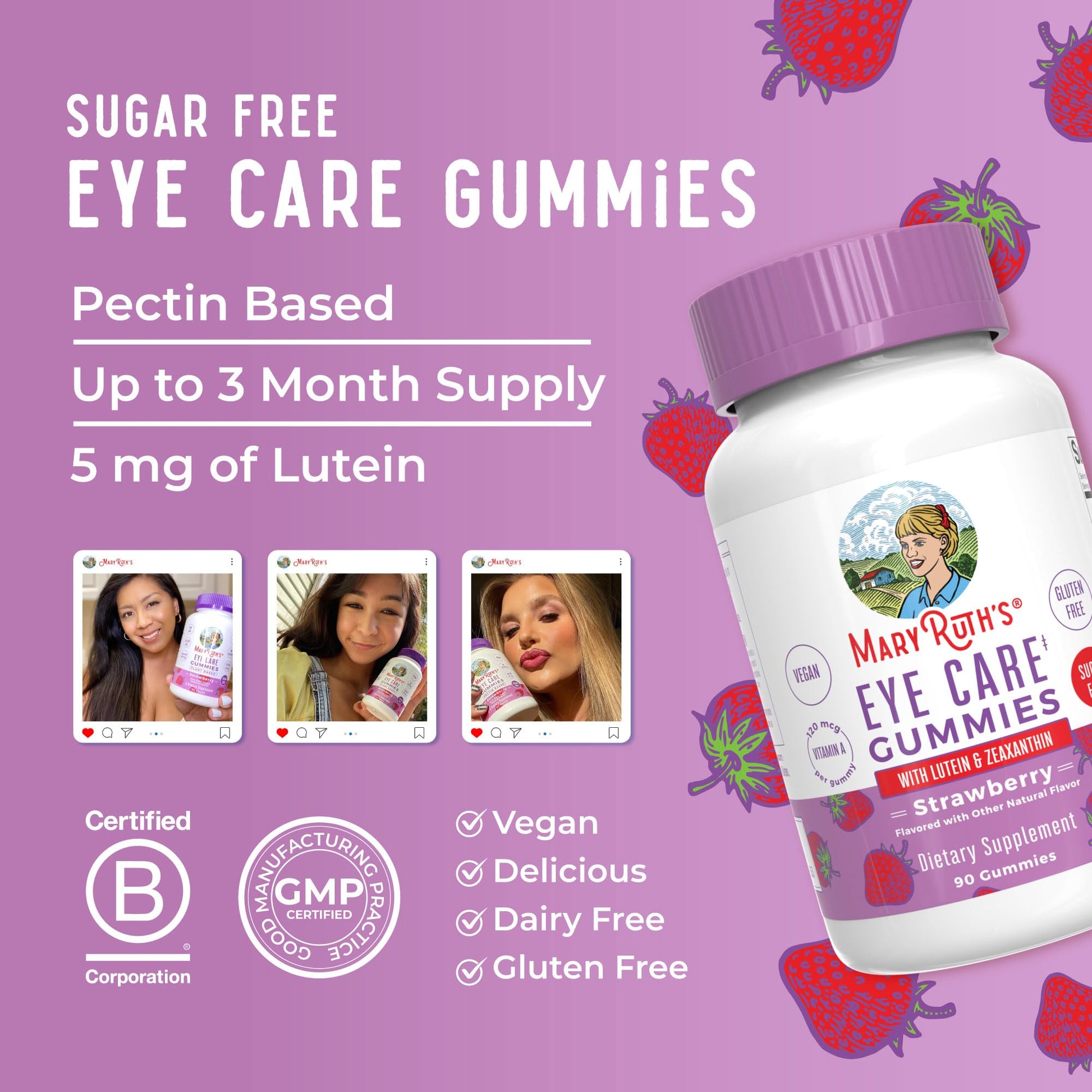 Premium non-GMO gluten free eye vitamins by MaryRuth Organics
